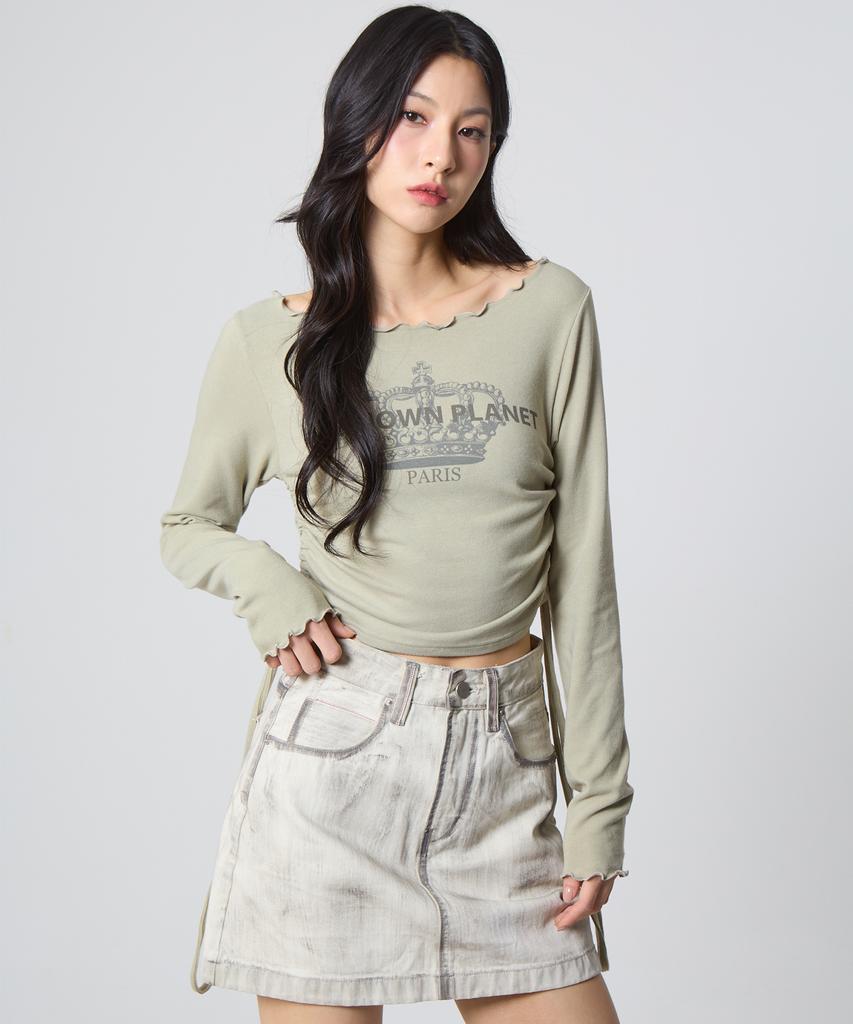 Unknown Planet Mini Skirt Dirty White