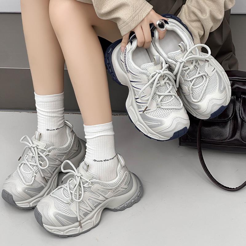 Dad shoes women's autumn new breathable mesh sports style casual shoes women's versatile platform single shoes running shoes