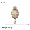 Vintage Lady Head Badge for Women Rhinestone Classic Girl Figure Party Office Brooch Pin Jewelry Gift