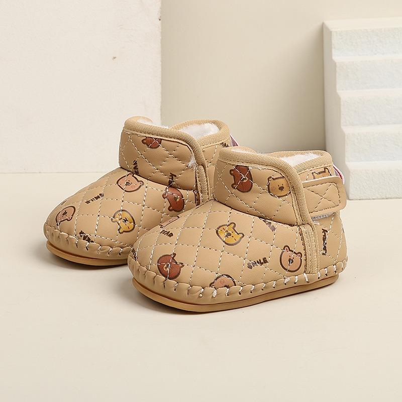 

Унисекс Мягкие Флисовые Сапожки для Малышей Утепленные Первые Шагоступы для 0-18 Месяцев Мультяшные Теплые Детские Ботинки 14