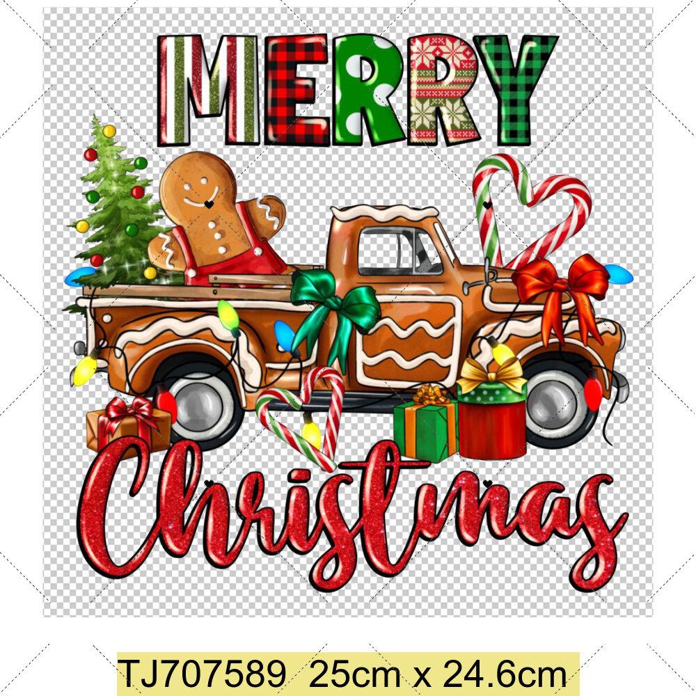 Heiße Weihnachts-Aufbügelbilder Weihnachtsmann-Aufnäher DIY-Zubehör Hoodies Jeans Kunsthandwerk Bügeln Wärmeübertragungs-Aufkleber Aufnäher