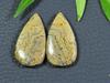 Natural Picture Jasper Matched Pair Pear Gemstone Loose Cabochon 13X23MM SK-677