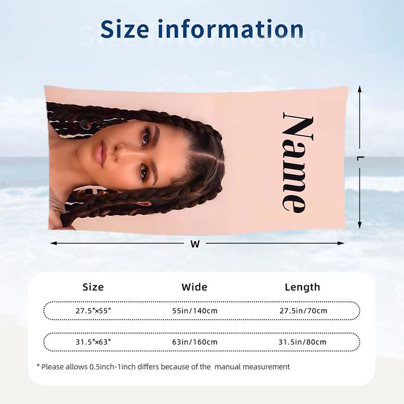 Zendaya Custom Name Printed Beach Towel Personalized Soft Towel For Swimming Beach Travel