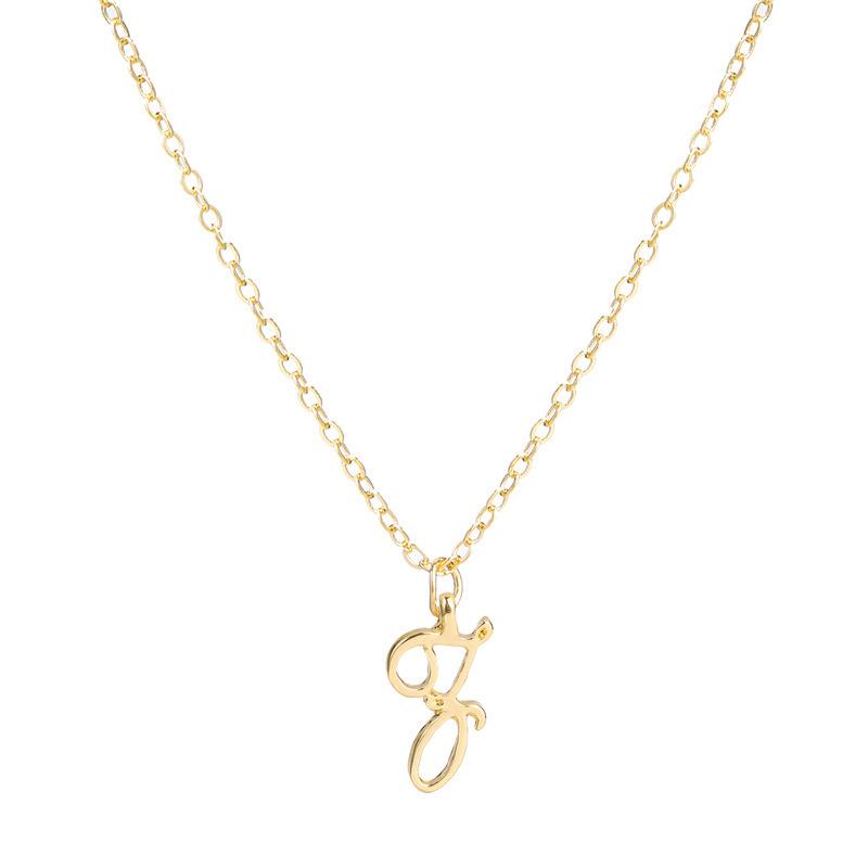 Elegant 26-Letter Uppercase Pendant Necklace: Simple and Fashionable European-American Clavicle Chain with Niche Design