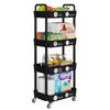  4/5 Tier Large Capacity Bathroom Organizers, Rolling Storage Cart with Wheels Classified Stickers for Bathroom, Kitchen