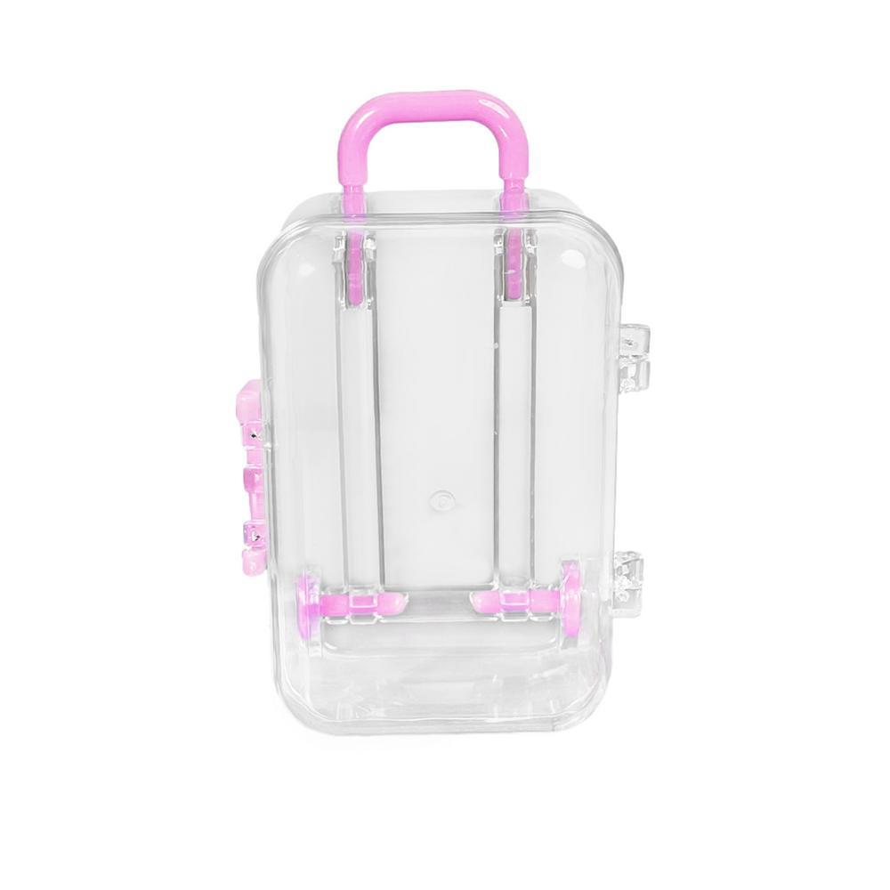 Mini Maleta Joyero Estuche de Almacenamiento Maleta de Ruedas Transparente Caja de Dulces Caja de Dulces de Boda Organizador de Carrito Pequeño Maleta de Viaje Nuevo