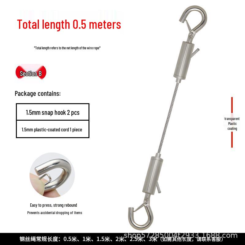 Stainless Steel Adjustable Wire Sling Hook for Art Exhibition Hanging