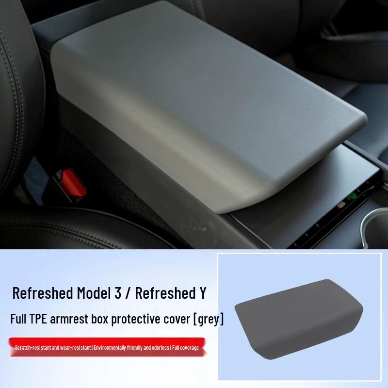 TPE Armrest Box Cover for Tesla Model 3/Y - Center Console Protector