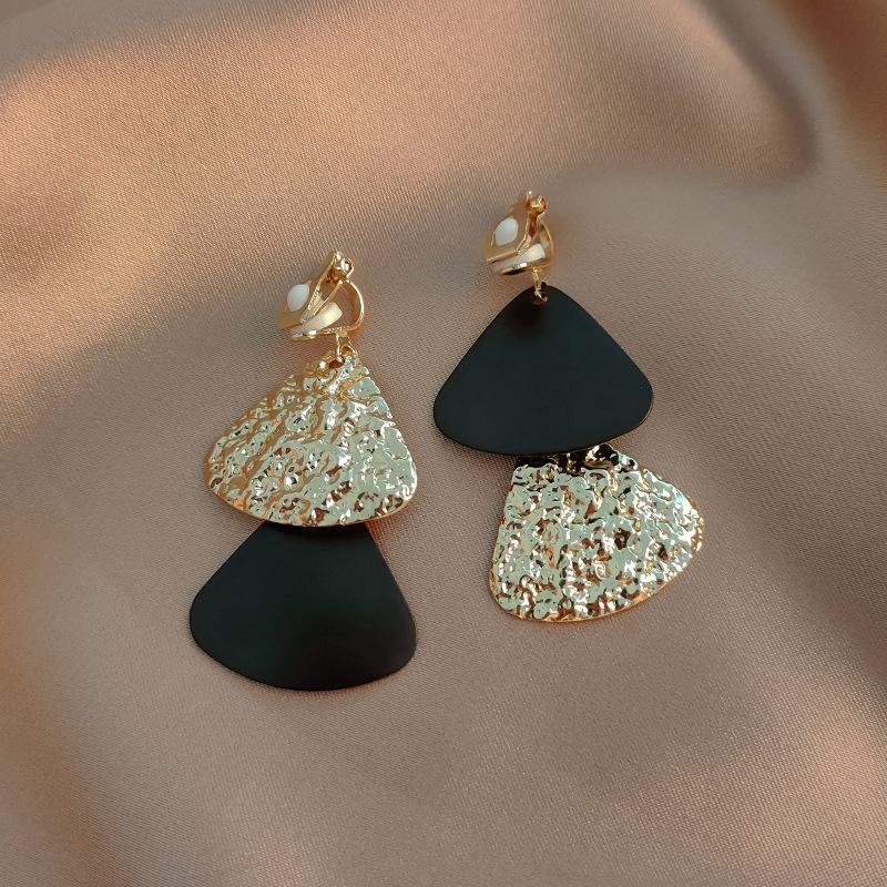 Korean Version of Advanced Ear Clip Without Ear Hole Women's Fashion Retro Versatile Cool Style Temperament Simple Earrings
