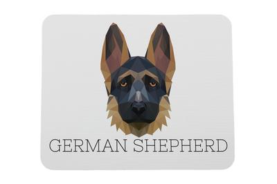 Owczarek Niemiecki, Alsatian I -Geometryczna Podkładka Ze Zdjęciem I Napisem Pod Mysz Art-Dog