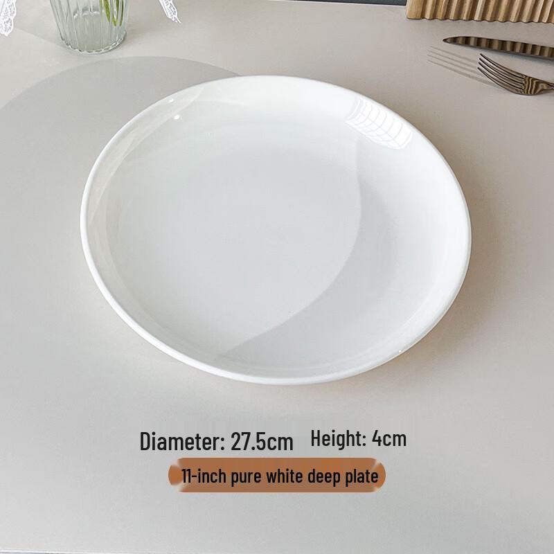 White Round Ceramic Dinner Plate