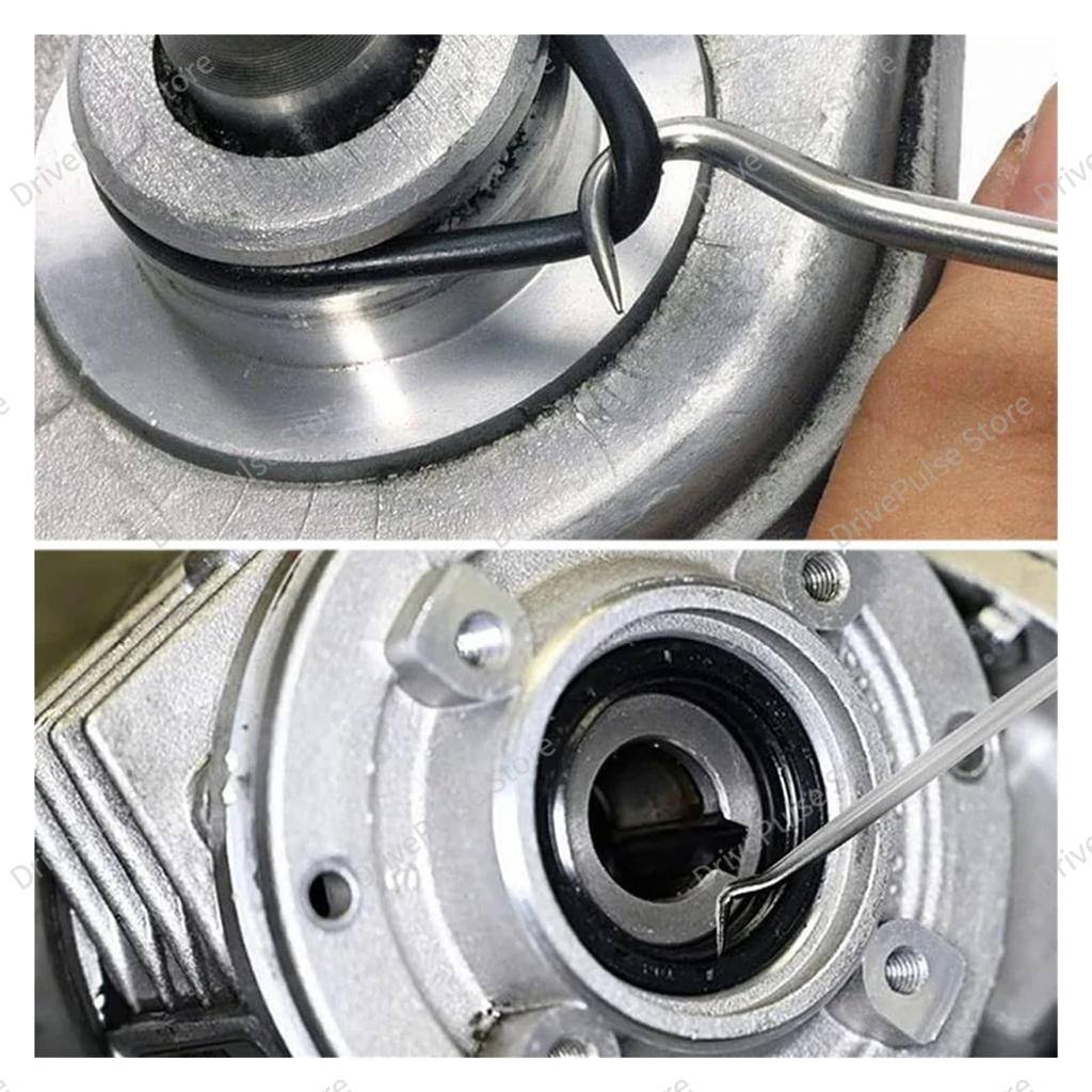 4PC Professional Seal Hook Kit - Heavy Duty Oil Screwdrivers w/Ergonomic Grip for Auto Repair/Plumbing, Mechanics Tool Set