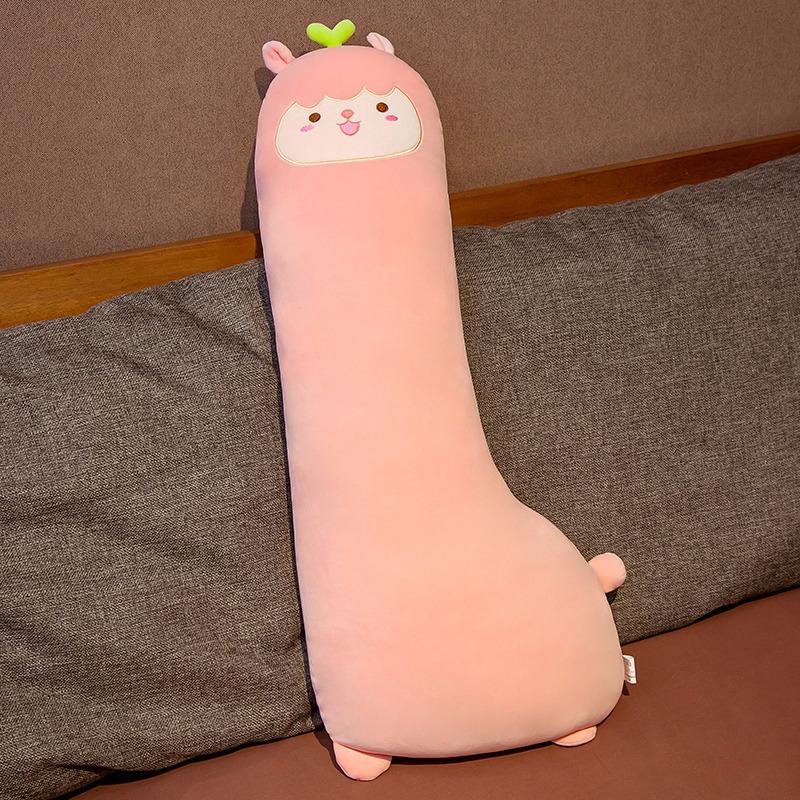 Cute Dinosaur Long Throw Pillow Plush Toy Bed Girls Sleep Pinch Legs Big Doll Removable Pillow