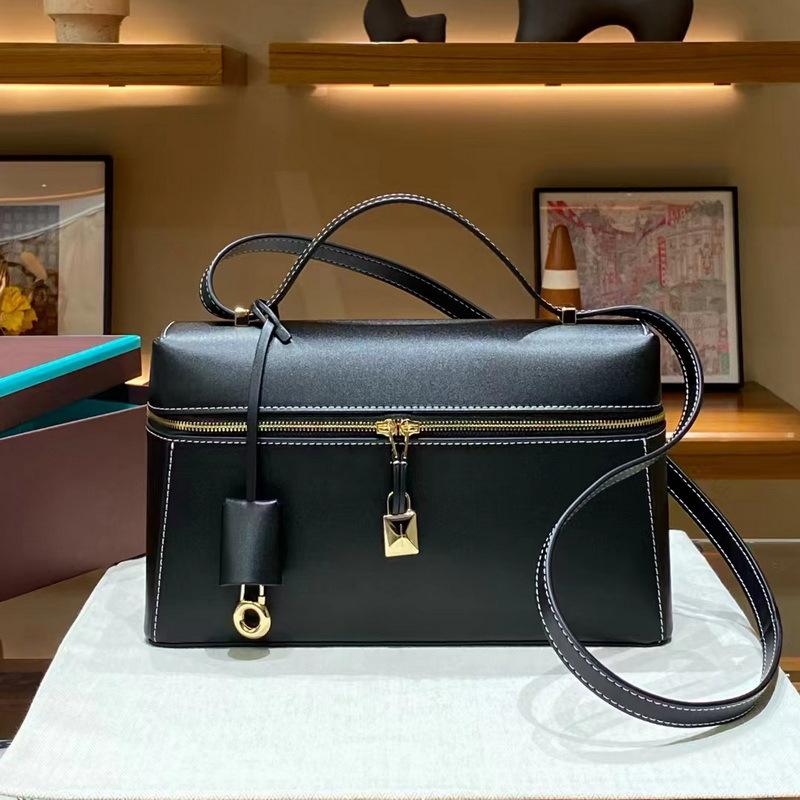 

2026 New Genuine Leather Women s Bag EP Tire Cowhide Wife 1927 Lunch Box Mini Small Square Single Shoulder Diagonal Cross 19 #: 20 x 12 x 7CM