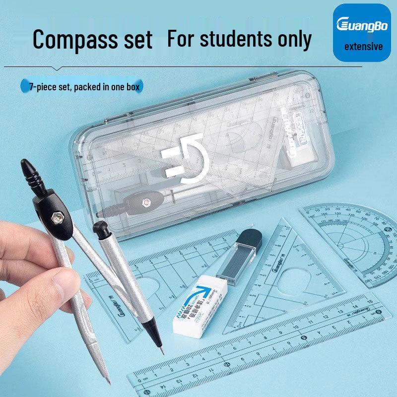 Guangbo H05423 Multi-functional 7-Piece Compass Set with Scales for Students Set
