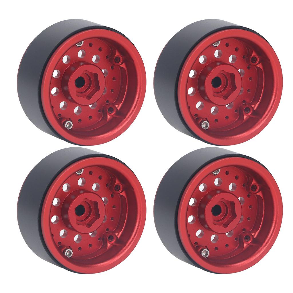4PCS RC Beadlock Wheel Rim Set 1.9 Inch Aluminum Alloy 1 10 RC Car Wheel Hub for Axial SCX10 I II III