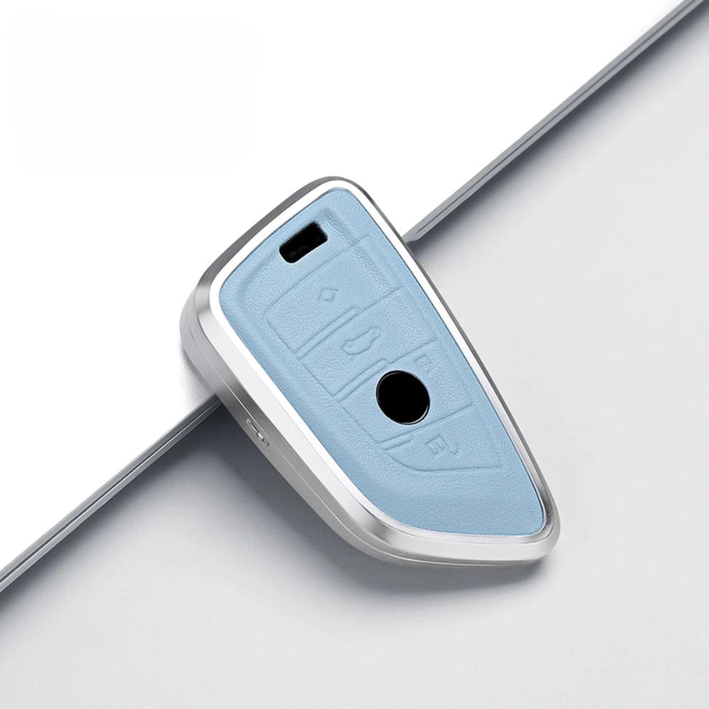 Alloy Leather Car Key Case Cover Shell Protector For Bmw X1 X3 X4 X5 F15 X6 F16 G30 7 Series G11 F48 F39 530 520 525 F30 G38