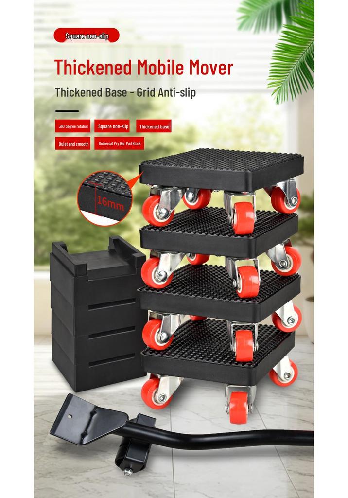 Heavy Object Lifter: Universal Furniture Moving Tool with Caster Pulleys for Easy Transport
