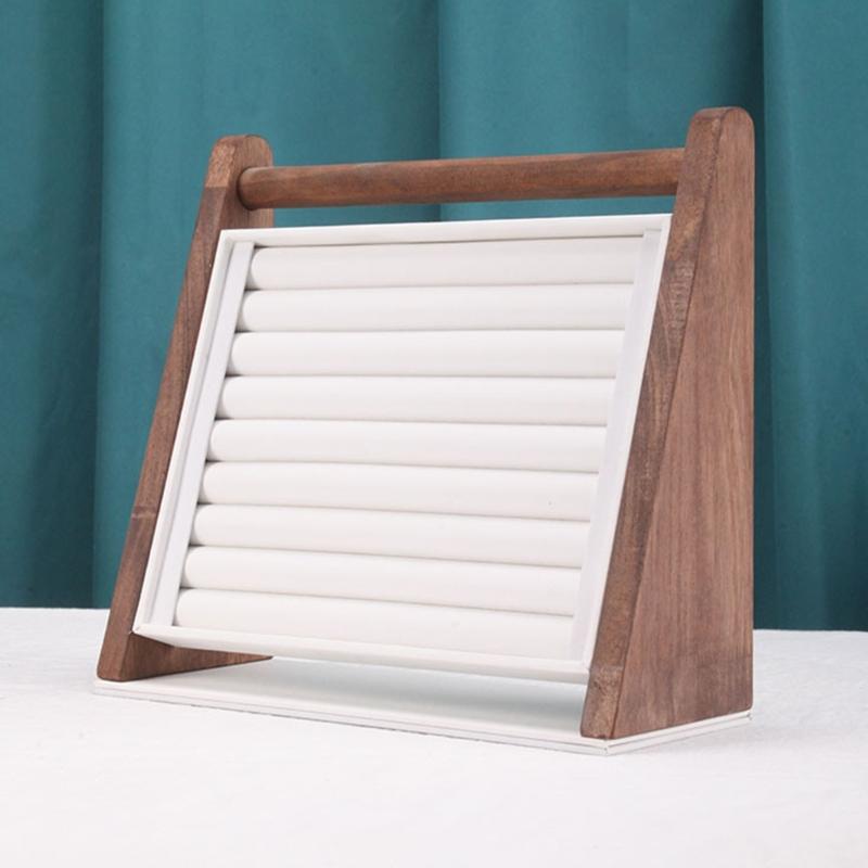 Wood Jewelry Display Stand Wood Rings Holder Jewelry Showcase Stand Suitable for Rings Earrings Bangle and Necklaces