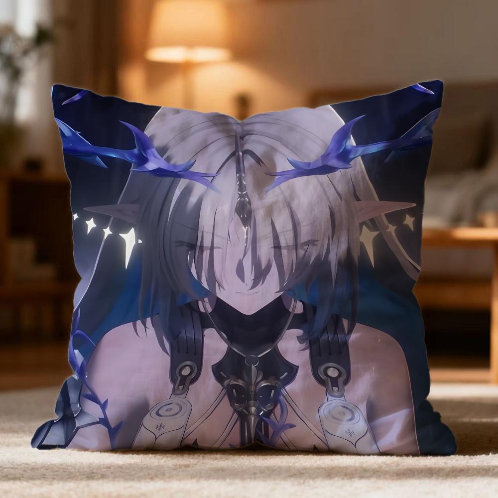 

Hot CCartethyia Wuthering Waveser Cushion Cover Soft Washable Pillow Case Multi-Scene for Couch Bed Travel Office Use 30cmx30cm