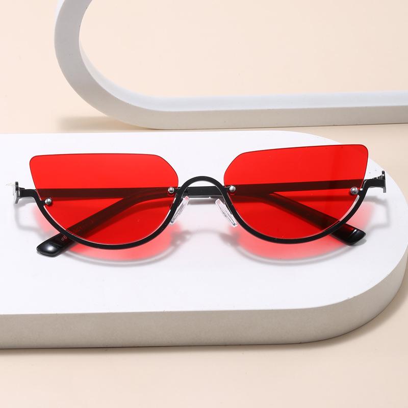 European American Style Women'S Sunglasses Cat Eye Shape Semi-Rimless Sun Glasses Men Driving Hiking Women Sunglass