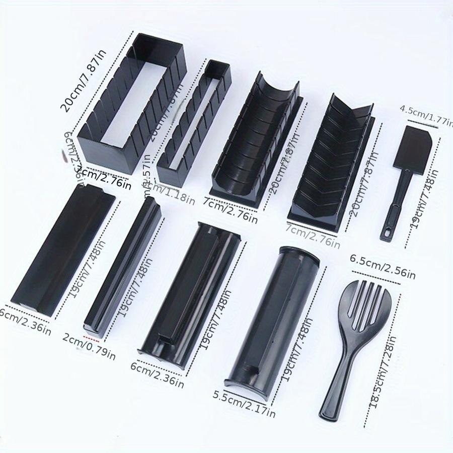 10Pcs DIY Sushi Maker Set - Includes Plastic Sushi Roller, Rice Mold, Spreader, and Kitchen Tools - Perfect for Home Cooking