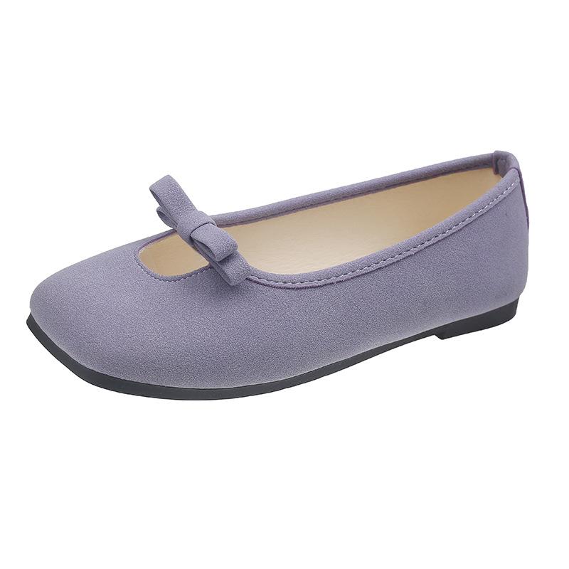 

Bow low-heeled single shoes fairy fairy style with skirt 2025 spring and summer new gentle wind shallow mouth soft-soled Doudou shoes 40 фіолетовий