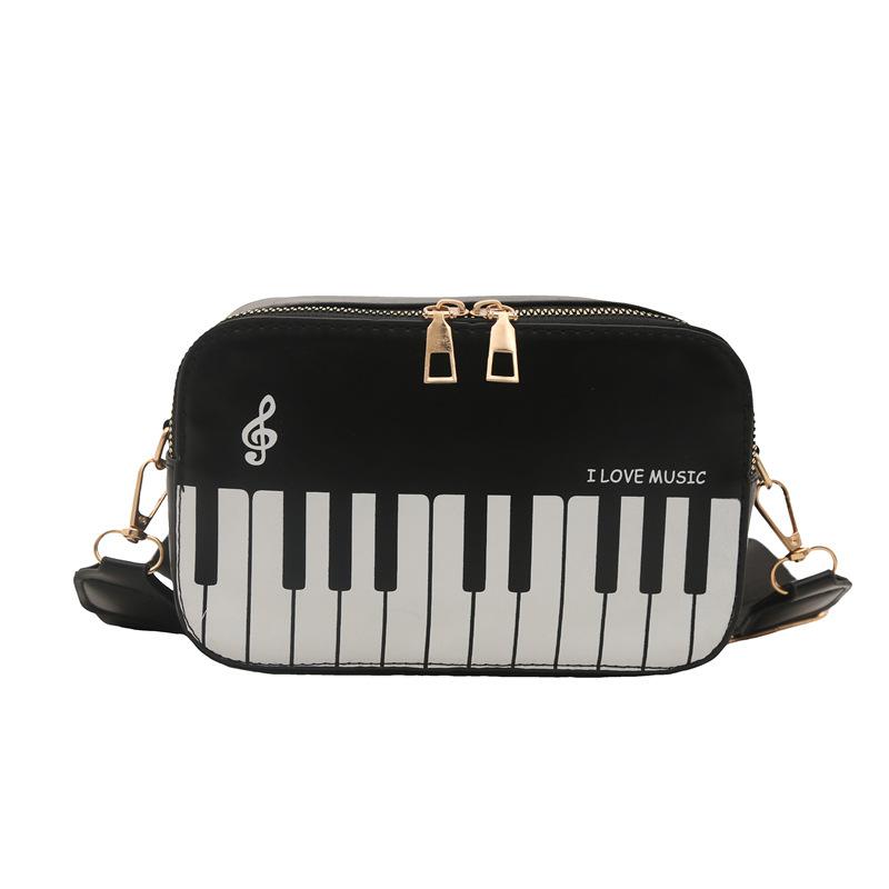2025 nowa torba na pianino modna kontrastowa mała kwadratowa torebka damska słodka nuta muzyczna mała listonoszka przenośna torba damska