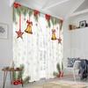 2 szt., druk płaski 2D Kreatywne zasłony Dzwonki świąteczne Gwiazdy Płatki śniegu Obramowanie Tkane poliestrowe (bez pręta) Użytek świąteczny dla