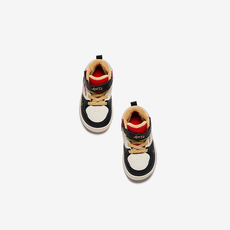 Anta Kinder Trendige Bequeme Leichte Stoßdämpfende Warme High-Top-Gehschuhe Babyschuhe Klassisch-Rot A12440060-6