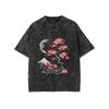 T-shirt Fiore di Ciliegio Giapponese Monte Fuji Stile Illustrativo Grafica Artistica Maglietta Uomo Donna Casual Manica Corta per Uso Quotidiano