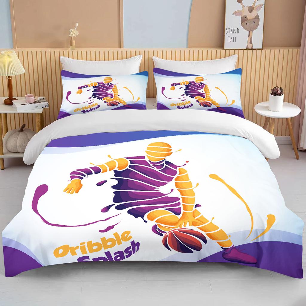 Comforter Cute Basketball Cartoon Double Bed Bed European Bedding Sets Home Textiles Luxury Pillow Cases Bedroom Bedding Sets