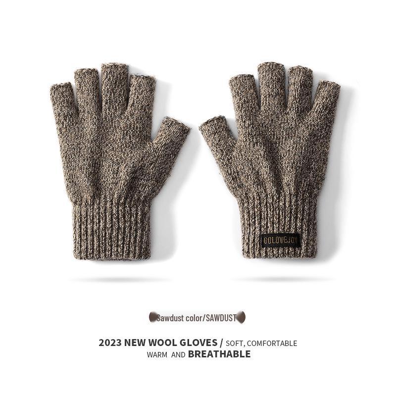 

Мужские ветрозащитные вязаные шерстяные велосипедные перчатки - на флисовой подкладке, толстые, теплые, совместимые с сенсорным экраном X-Large (23cm)