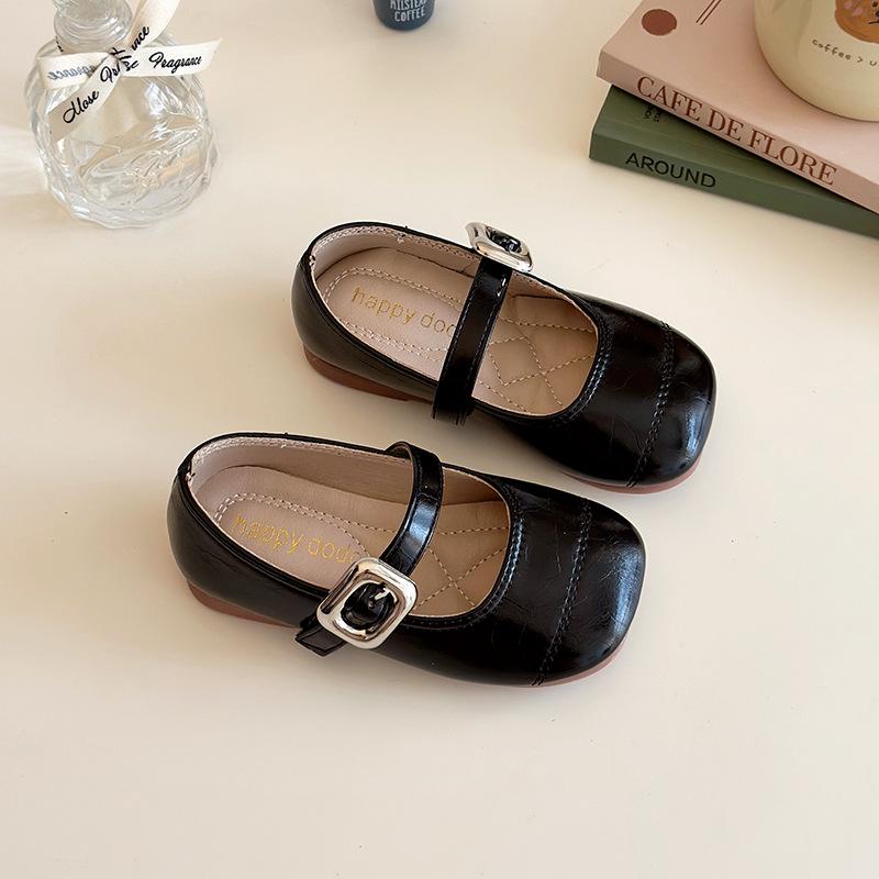 2025 Spring and Autumn Girls Fashion Korean Version Foreign Mary Jane Small Leather Shoes Girls Leather Shoes Princess Shoes 1-6 Years Old Single Shoe