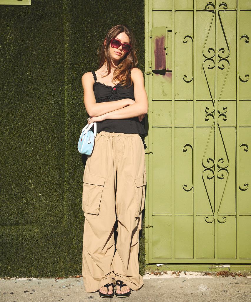 ASIF CALIE Parachute Cargo Pants Beige