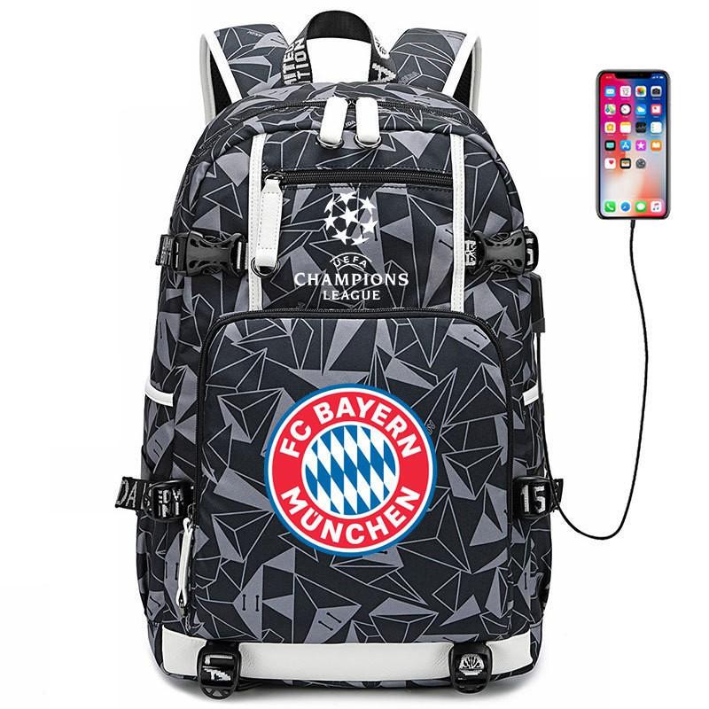 Fußball Rucksack Herren Damen - Dortmund Manchester City Liverpool FC Fan Sporttasche Mit USB-Anschluss