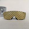 Futuristic Pyramid Steampunk Gold Silver Sunglasses Novelty Sun Glasses Men Woman Party Goggles Gothic One Piece