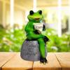 Frog Sitting On Stone Personalized Collectible Frog Statue Mascot Frog  Figurine Garden Decoration
