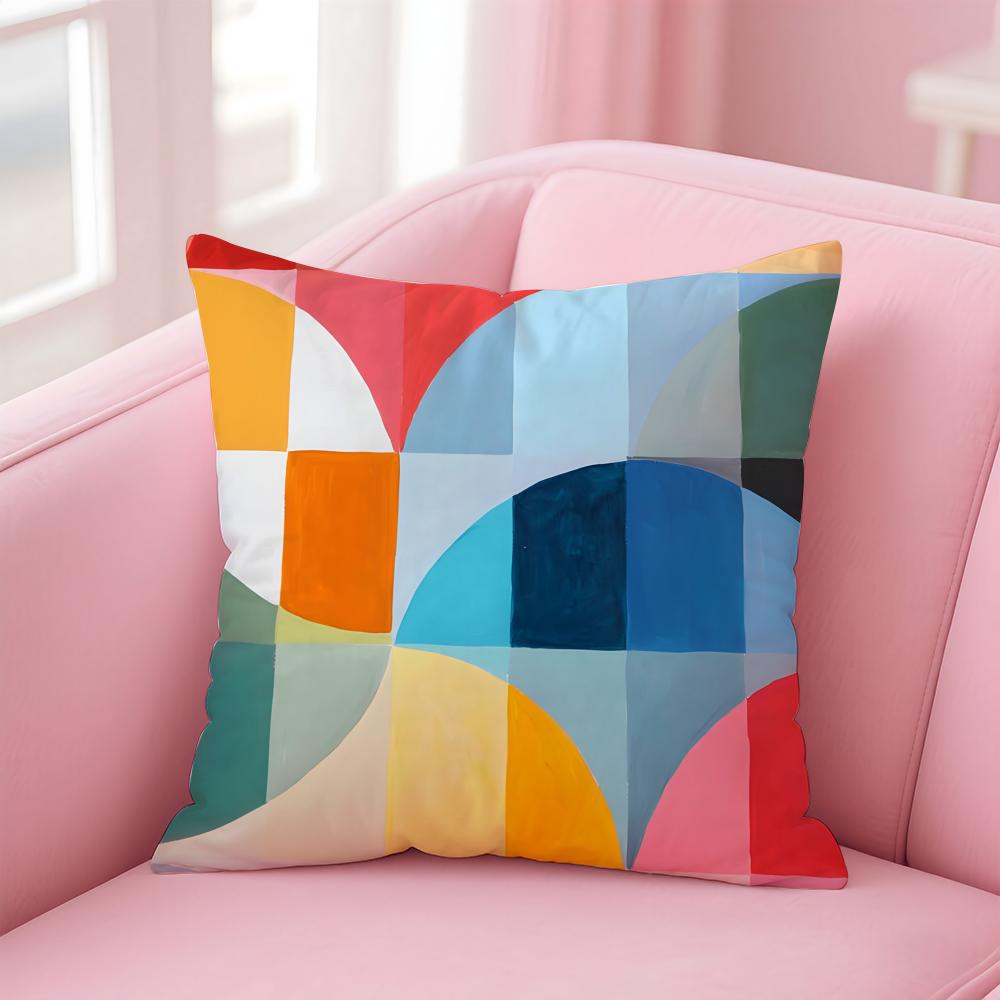 Abstract Geometric Pattern Cushion Cover Pillow Case Soft Skin Friendly Fabric Concealed Zipper