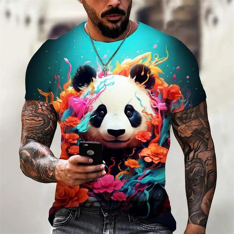 Graphic T Shirt Men's 3D Print Color Round Neck T Shirts Unique Personality Streetwear 2026 Fashion Tee Top
