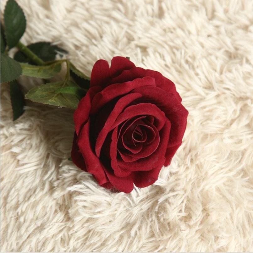 

1/2pcs Artificial Flowers Garden Bouquet Beautiful Silk Roses Wedding Vases Home Decora Fake Plants Festival Wreaths stage Props 1 pc бордовый