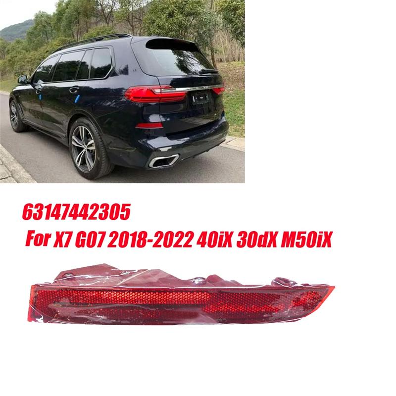 Left Rear Bumper Reflector W/ Fog Light 63147442305 For BMW X7 G07 2018- 40IX 30DX M50IX Reflector Fog Light Assy-A87Q