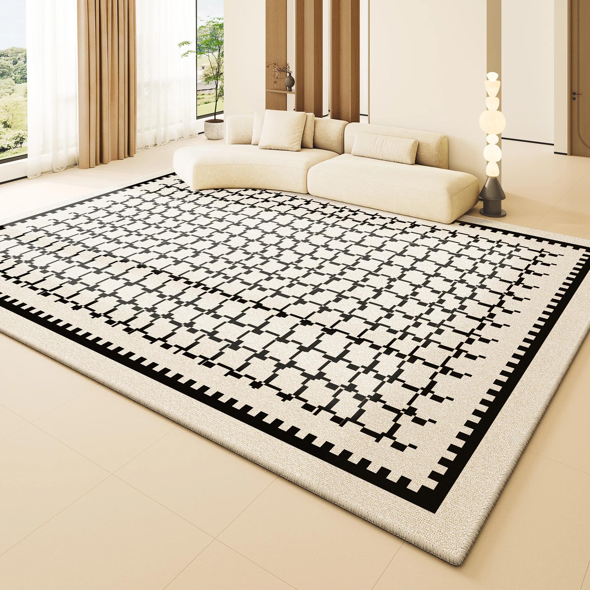 

Light Luxury Lounge Rug Modern Cream Living Room Decoration Carpet Large Area Soft Rugs for Bedroom Washable Anti-slip Floor Mat 80*120cm