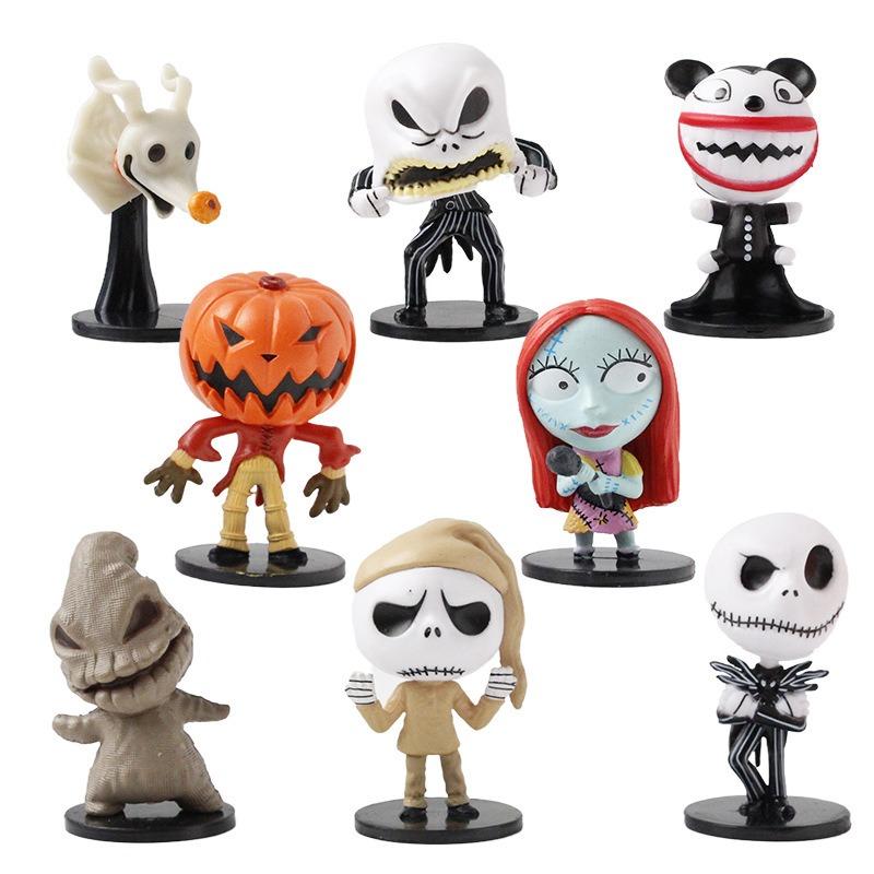 8Pcs/Set 6pcs/set The Nightmare Before Christmas Jack Skellington Model Figure Toys
