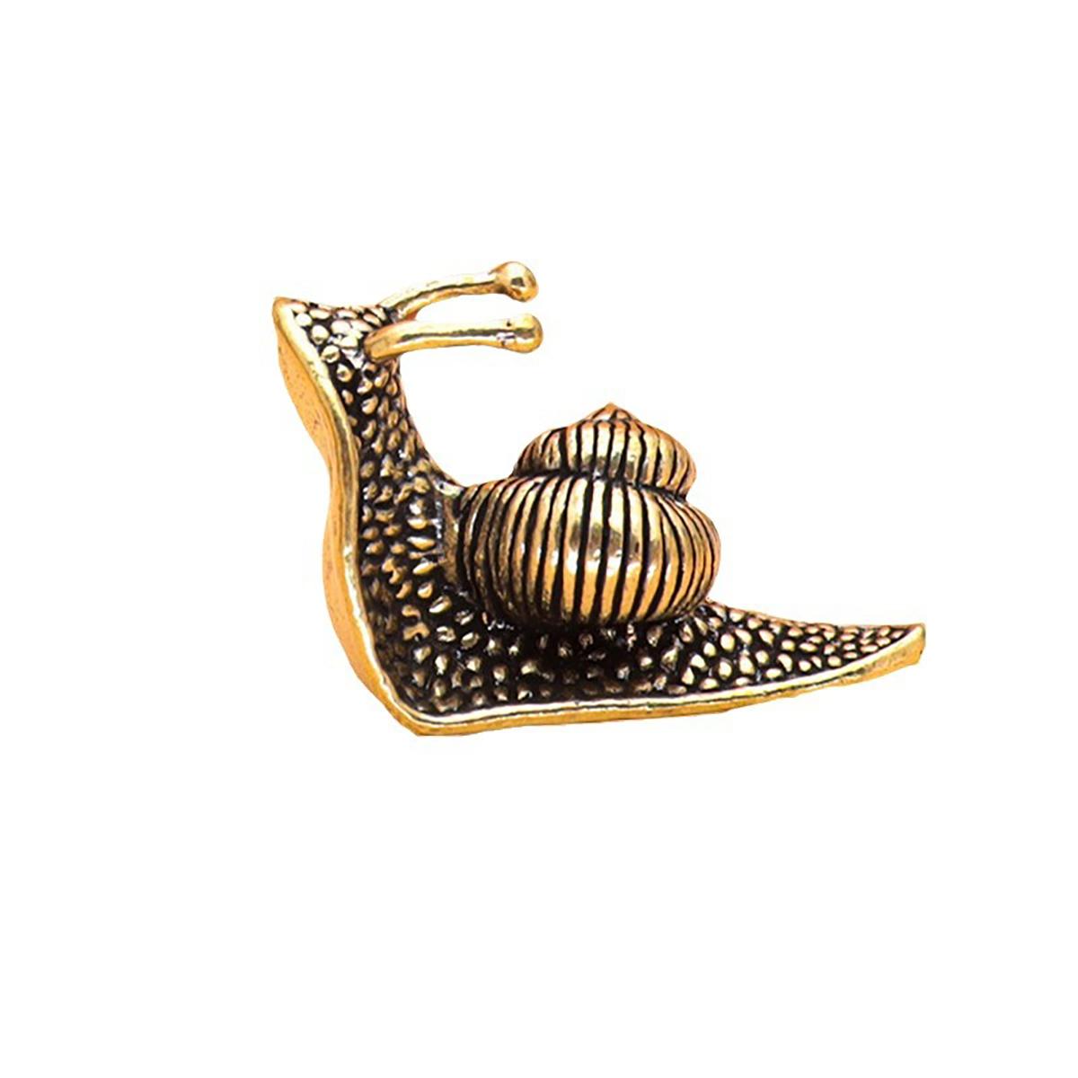 

Винтажное украшение в виде чайной улитки из чистой меди, мини-фигурка улитки, коллекционное украшение для чайной церемонии в виде чайной улитки, настольная игрушка