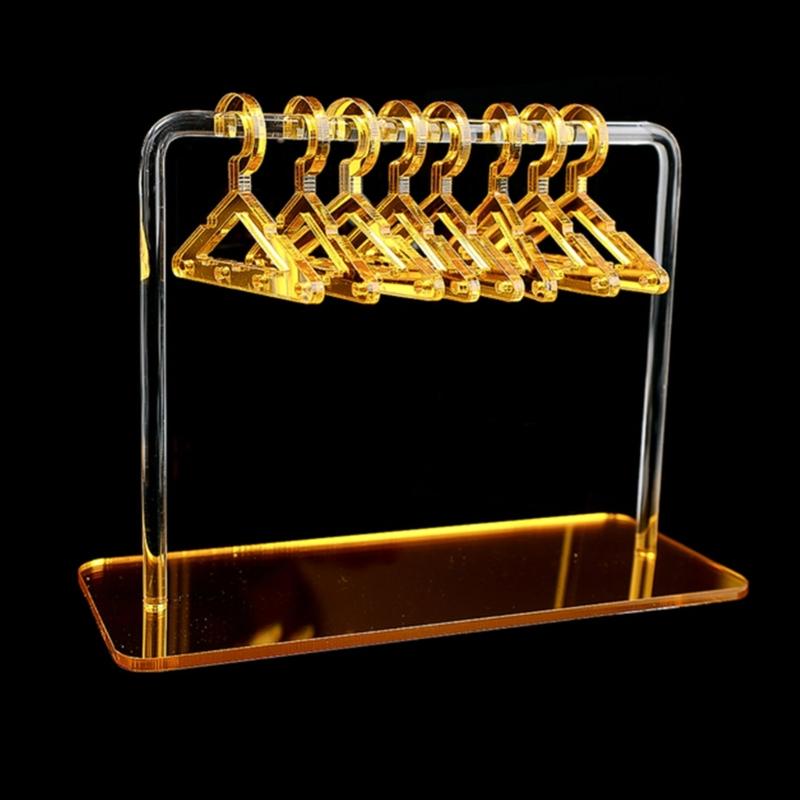 Acrylic Earring Holder Rack With Mini Hangers Jewelry Display Stand Ear Studs Organizer Tabletop Storage For Women Girl