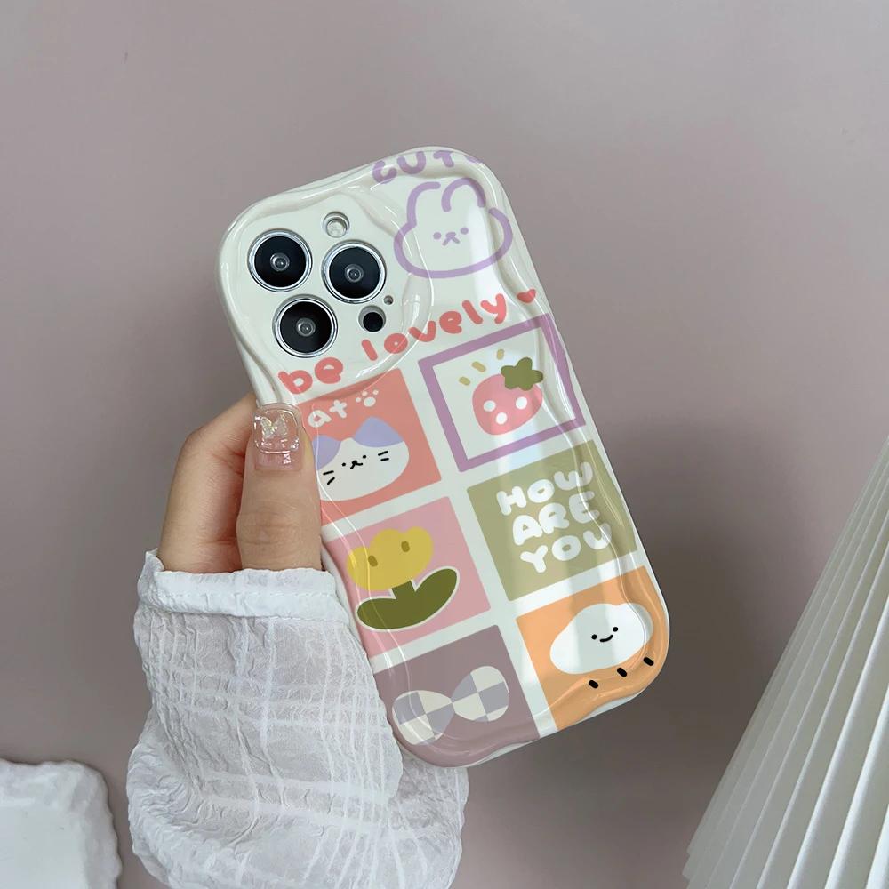 Case Cover For VIVO V50 V40 Lite Y39 Y17S Y36 Y28 Y19S Y22S V30 V29 Pro V30E V29E Y21 Y33T Y33S Y21S shell Flower Fruit Wavy