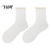 British Temperament Casual Socks Ruffle Crew for Women, Cotton Frilly Lace Socks, Soft Breathable Moisture Wicking Ankles Daily Wear And Fashionable