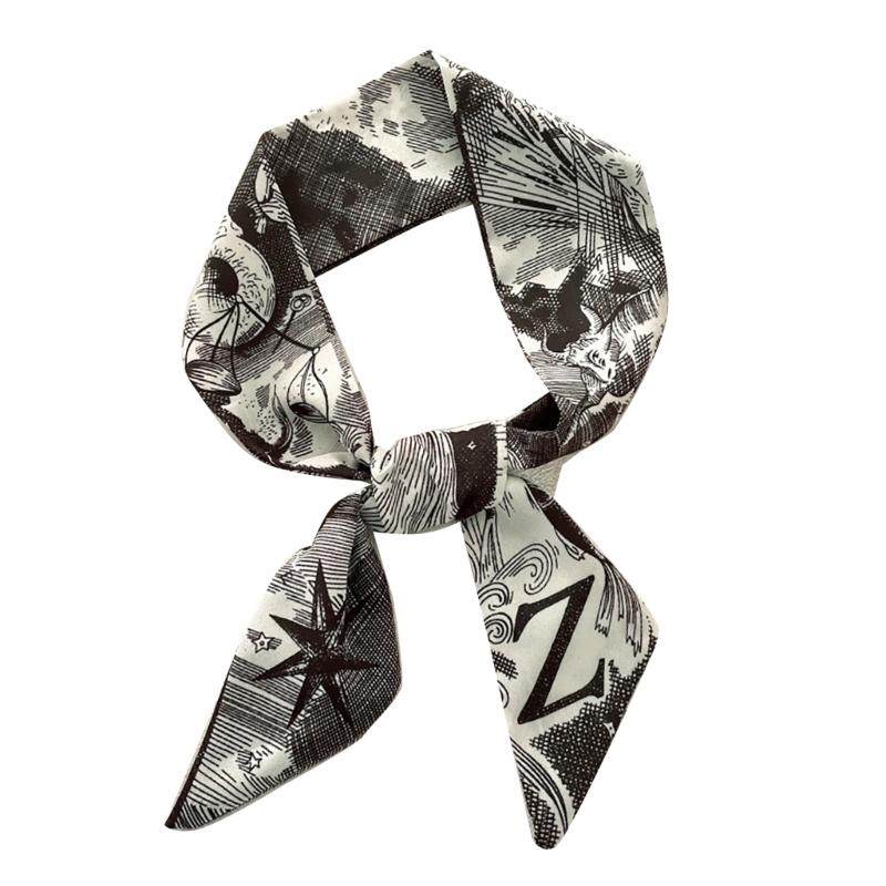 

Letter Scarf Skinny Scarf Hairband Hair Ribbon Women Hair Scarf Scrunchies Satin French Elegant Long Hair Band Girls