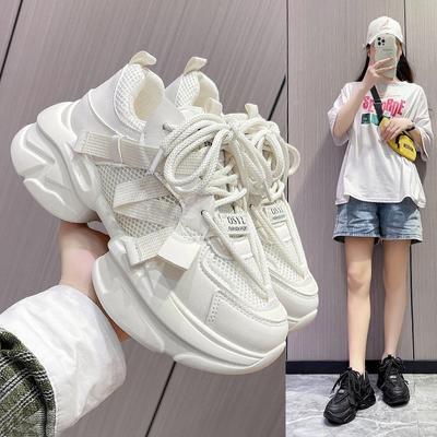 Muffin Pops Schuhe mit dicker Sohle Frühling und Herbst Atmungsaktive Riemen mit kleinen weißen Schuhen Lässige Sportschuhe